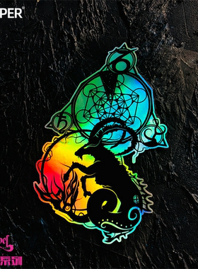 TLP镭射车贴 摩羯座Capricornus黄道十二宫第十宫星座贴纸