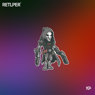 TLP反光车贴 守望先锋喷漆涂鸦周边死神喷子 Q版像素游戏贴 贴纸