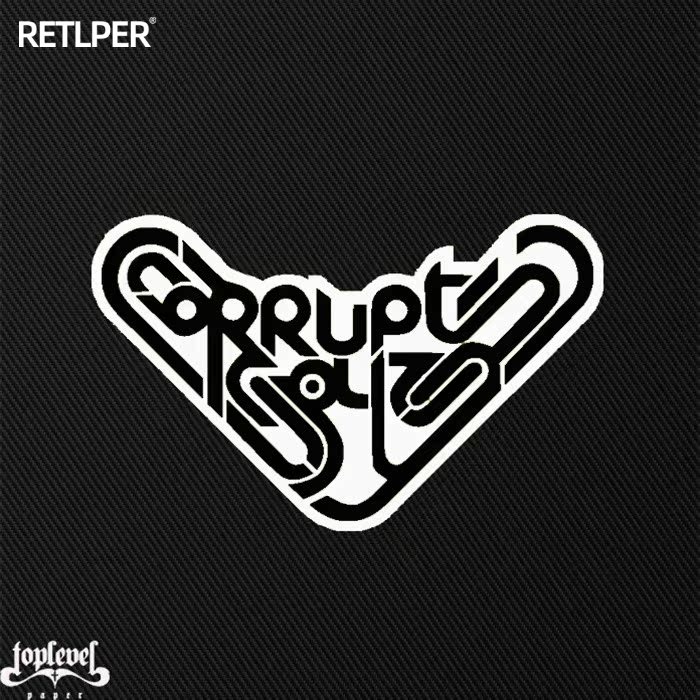 桃心英文机械涂鸦反光车贴TLP