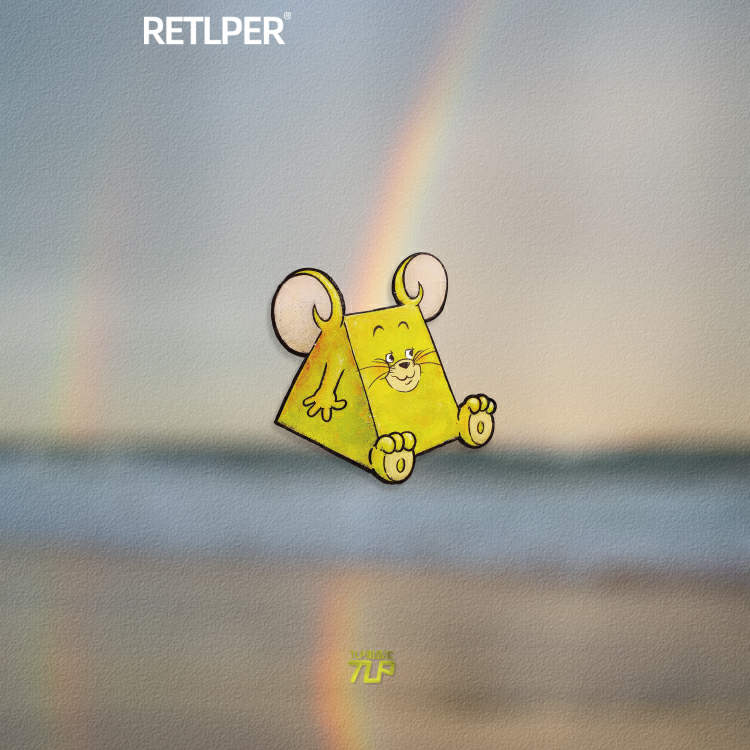 TLP反光贴吞下奶酪的老鼠卡通