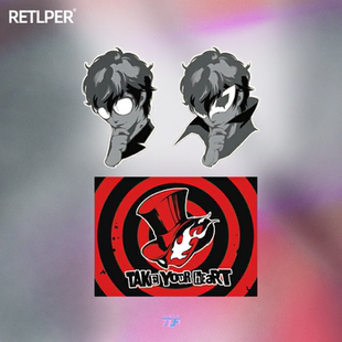 TLP反光车贴 P5女神异闻录怪盗团预告信JOKER雨宫莲头像防水贴纸