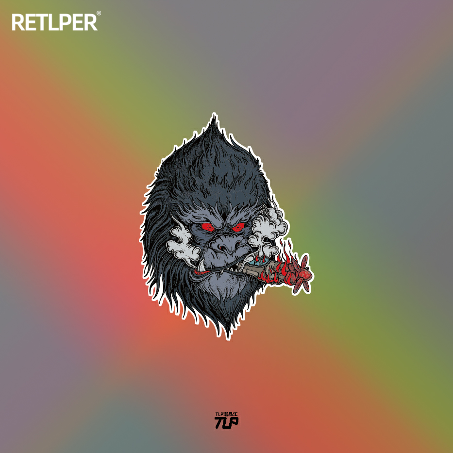 TLP反光车贴 狂暴大猩猩金刚飞机雪茄宠物动物园摩托车无痕装饰贴