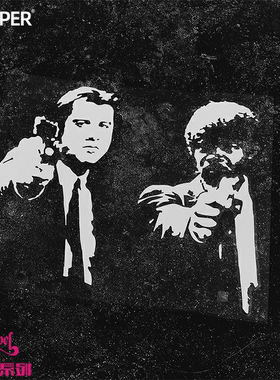 TLP镂空车贴 昆汀电影低俗小说Pulp Fiction文森特朱尔斯搞笑贴纸