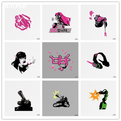 守望先锋周边车贴贴纸dva堡垒