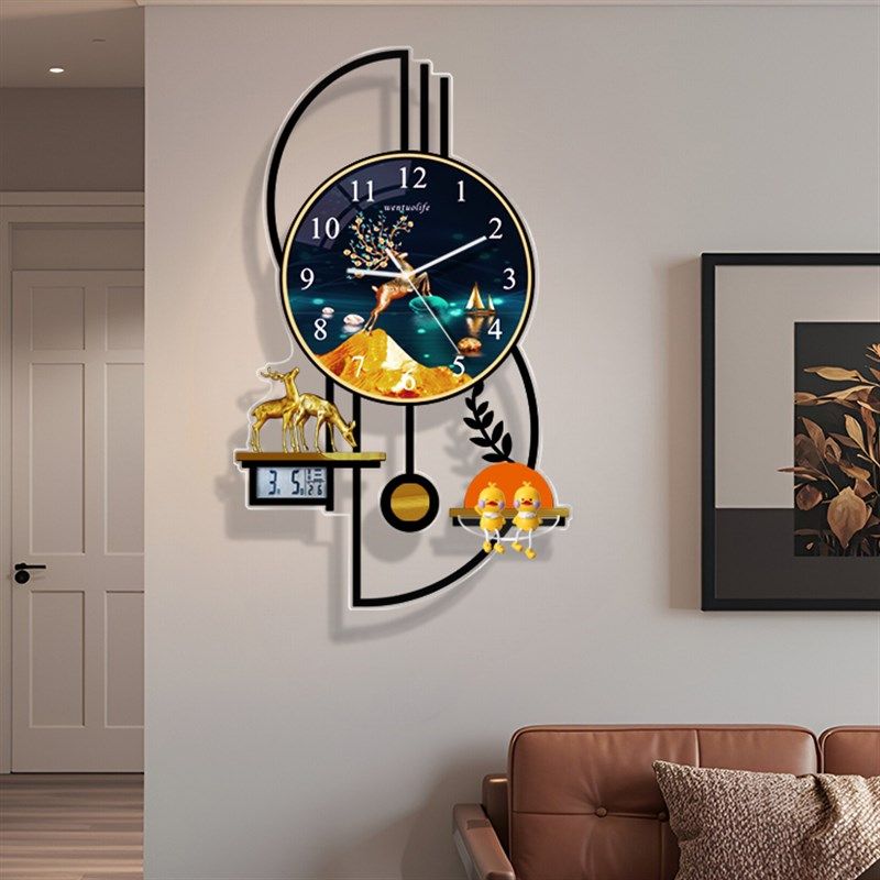 钟表挂钟客厅2025新款高级感创意时钟网K红家用钟表餐厅装饰画挂,家居饰品,挂钟,淘宝优惠券,粉丝福利购,淘宝优惠卷