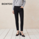 牛仔裤 爱居兔秋季 高腰水洗黑色显瘦长裤 时尚 韩版