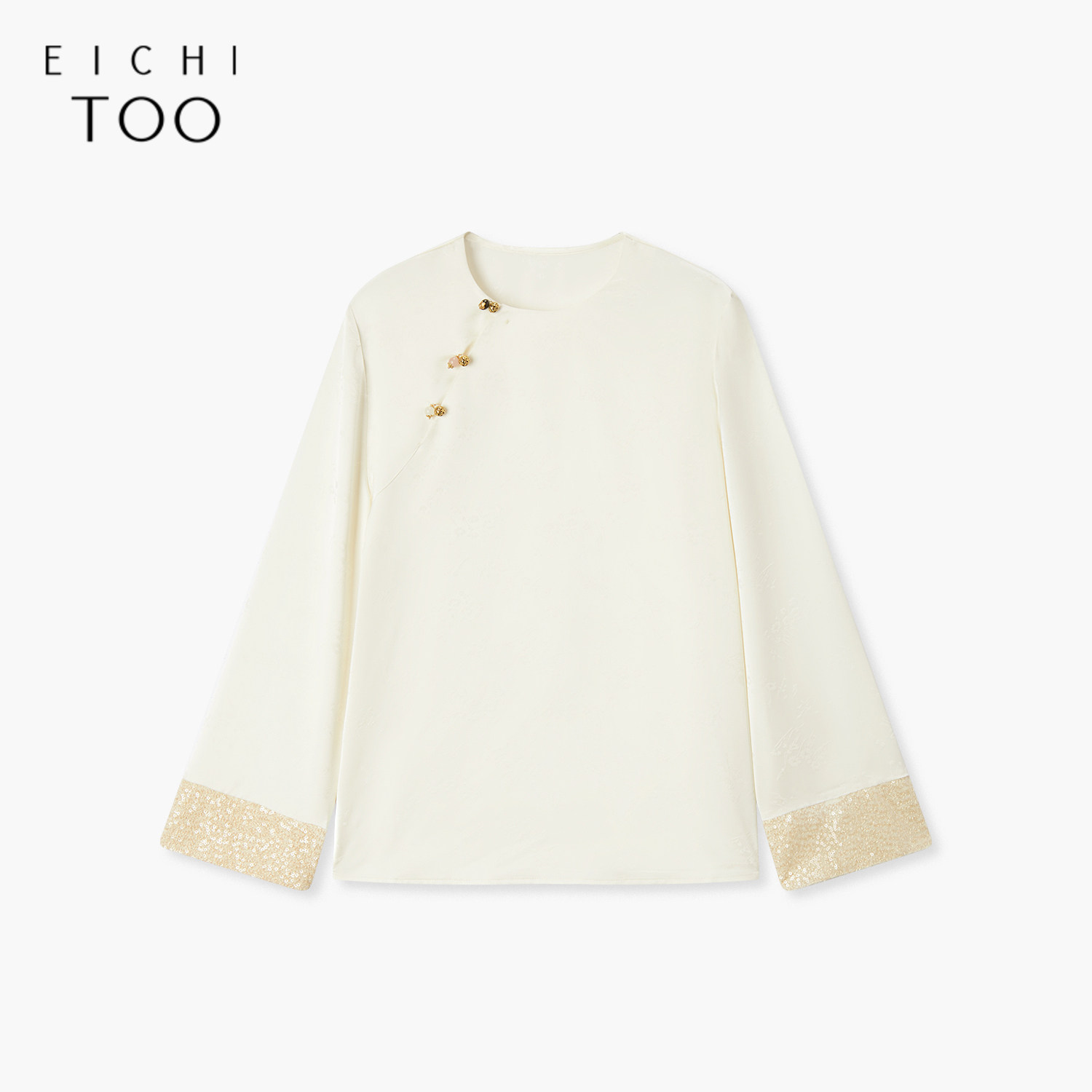 爱居兔新中式长袖衬衫女秋季新复古款宽松时尚雪纺衫上衣