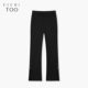 爱居兔黑色休闲喇叭裤 通勤长裤 女秋季 开衩修身