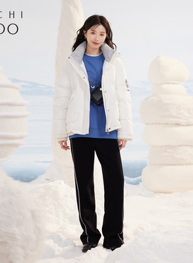 爱居兔冬季女装柔软抓毛舒适松紧收腰阔腿裤休闲裤