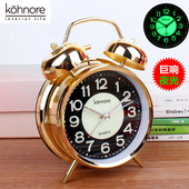 超大声音闹铃超强夜光小闹钟床A头学生用金色静音创意现代卧室钟