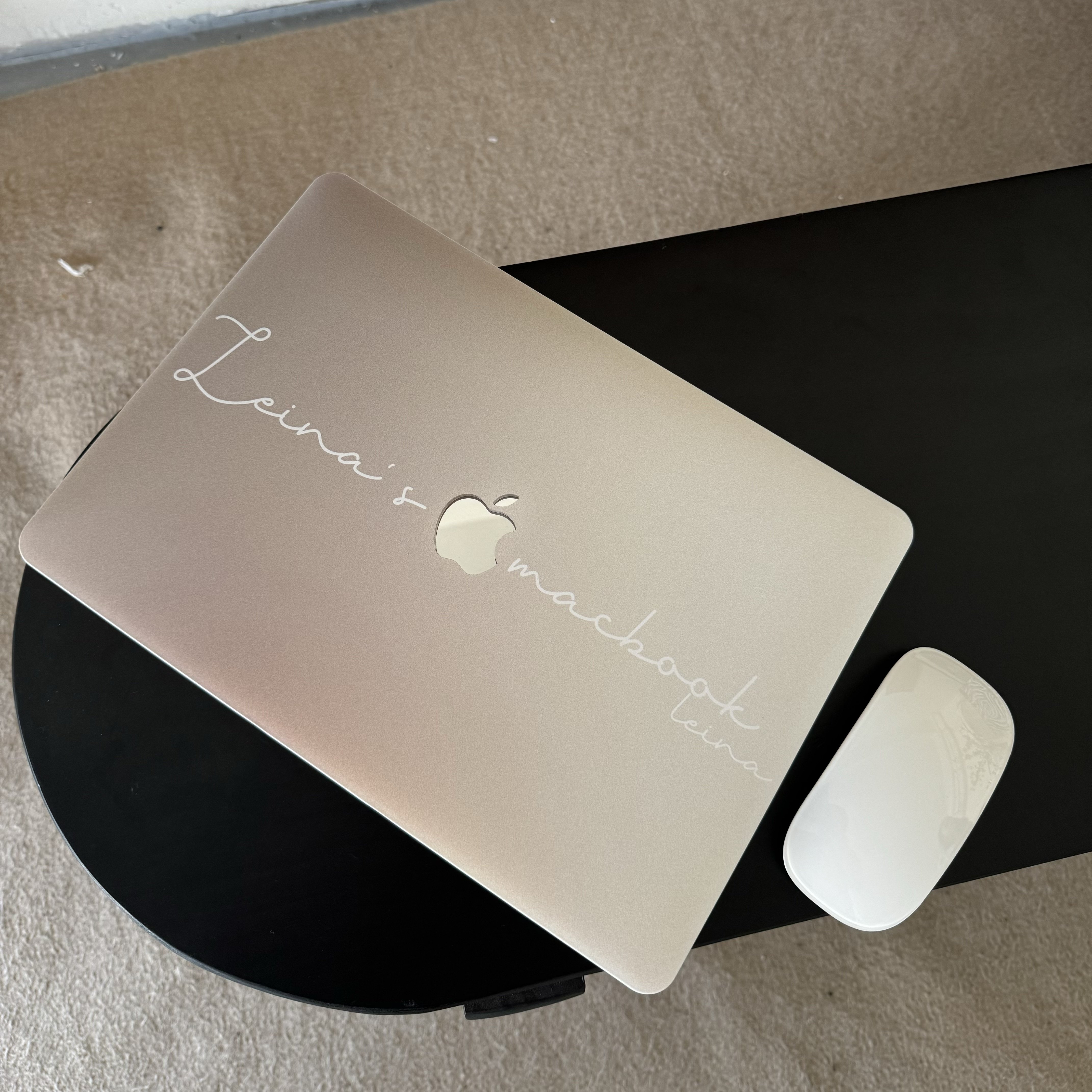 奶咖渐变定制名字macbook保护壳