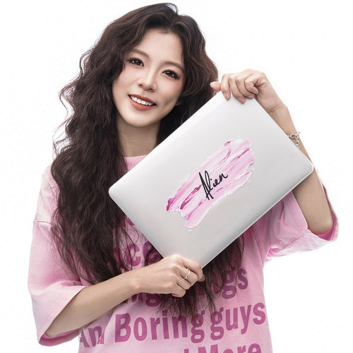 [写英文名]粉颜料MacBook保护壳