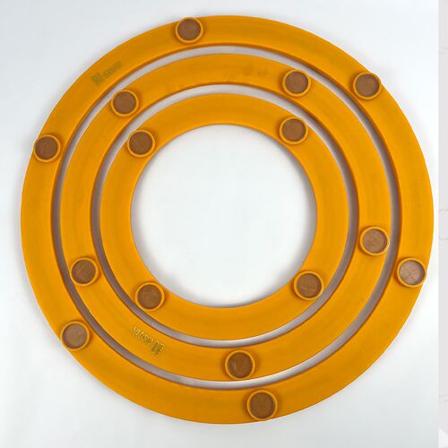 餐桌转盘家用桌子圆形玻璃底座转盘静音岩L板实木圆桌旋转轨道黄