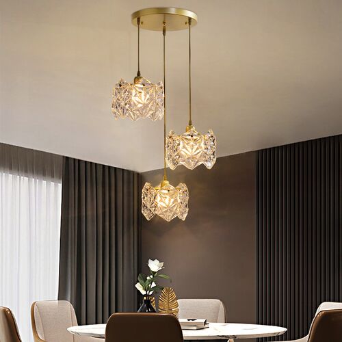 餐厅吊灯三头北欧吧台过道餐桌饭厅创意卧室现代S简约水晶小吊灯