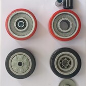 3寸铁芯聚氨酯重型脚轮 脚轮套件万向 木工工作台脚踏升降M脚轮