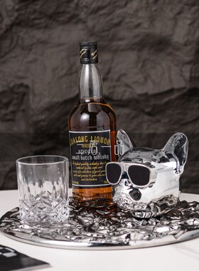 轻奢玻璃酒杯摆件样板间客厅茶几醒酒器托盘搭P配组合现代桌面软