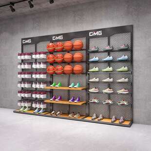 服装店陈列架落地式体育用品货架鞋店鞋架展示架篮球店铺展示柜子