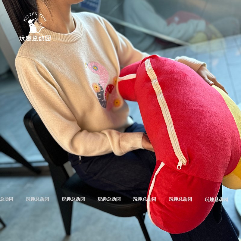 薯条汉堡座椅靠垫护腰办公室久坐腰枕午休靠枕工位腰部支撑靠背垫