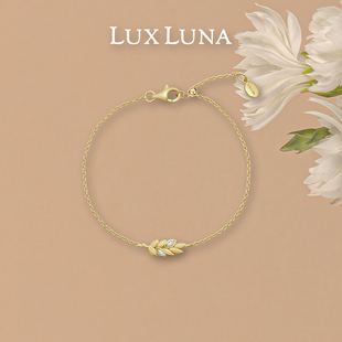 LuxLuna金麦穗手链女小众轻奢925银托帕石
