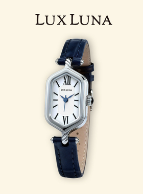 LuxLuna原创设计罗马时光复古手表女款深蓝色皮带气质女士手表