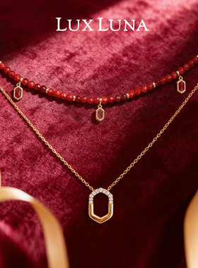 LuxLuna原创红玛瑙项链新年礼物