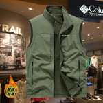 哥伦户外双面穿立领马甲加绒加厚防水背心商务休闲多口袋坎肩外套