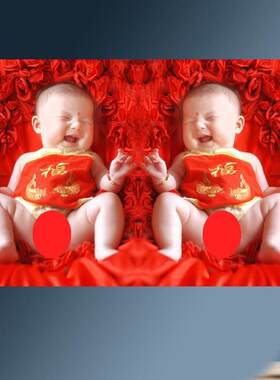 胖娃娃图片孕期男宝宝海报结婚婴儿画双胎贴纸大的图画墙贴床头BB