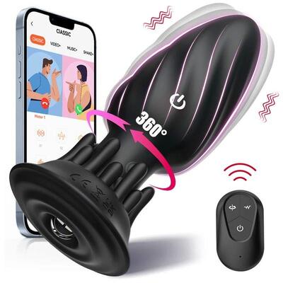 Remote Control Rotating Plugue Anal Vibrador Dildo Silicone