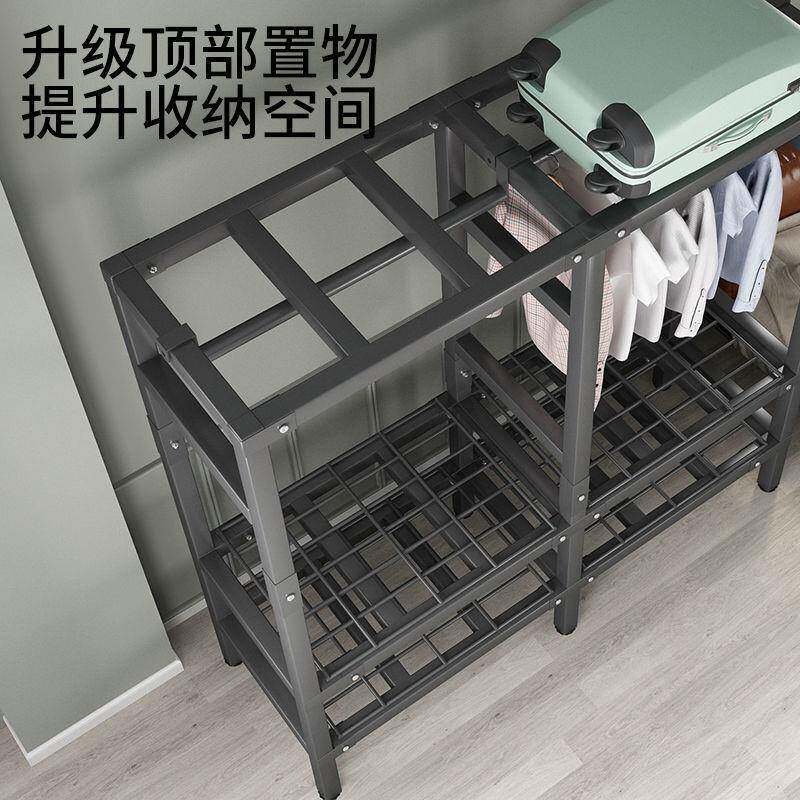 简约固现代布衣柜加全封闭移动组出租房架全钢简易装QMV布衣柜免