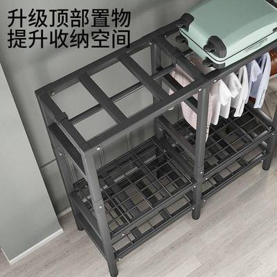 简约固现代布衣柜加全封闭移动组出租房架全钢简易装QMV布衣柜免