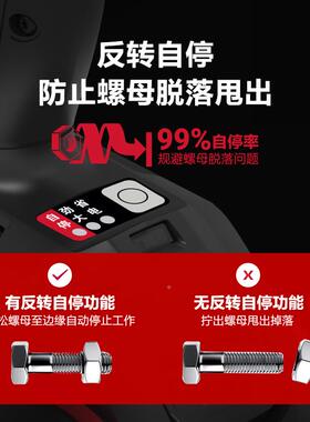 卡胜00N.m无刷电动扳手K扭U272力锂电冲击扳手板ASI手电动大风4炮