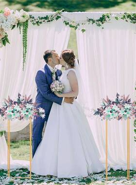 庆道具舞台背景婚饰架婚礼区庆典派对布气装**15球拱门支架路引场