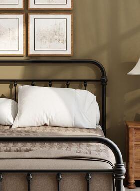 欧8式铁架床现代铁床双人床艺简约铁床房1.米床架出租公主591199