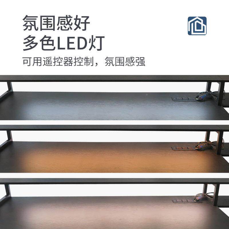 台室式层ZHA电脑桌带抽屉公落地一体桌放打印机家用书双房收纳办