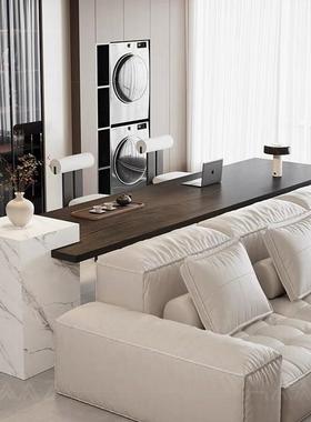 横厅LLI沙发桌后长岛条桌黑色客厅家用电脑家用台木亚办公桌书实