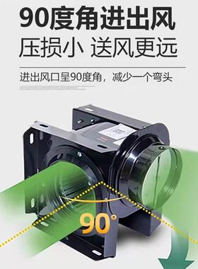 分体管道风机一拖二店宾扇馆卫生暗藏式排SRQ气换酒气轻间音