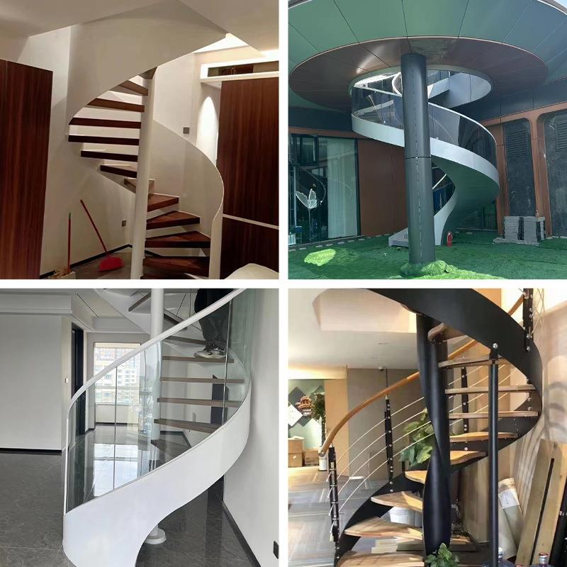 直柱款旋梯家用旋转柱楼室内复阁楼扶梯式整体钢架结构直款旋转楼