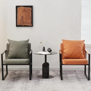 单人沙意发椅880懒沙发式轻奢铁人艺简货约休闲椅小户型客厅老虎