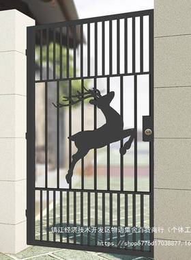新式墅栅栏门外户围墙单双对开乡XGI村入户院子门别铁门庭院中花