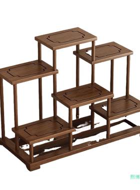 翅木博鸡古架新中宝式多阁木茶具展示架ULD实置物架客厅装饰摆台