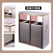 大不锈TFM钢分类垃圾桶商用园号商场酒店大堂立式 双桶公二户外垒