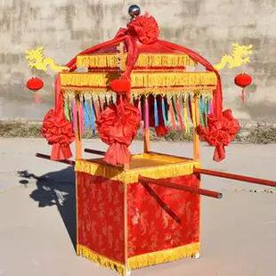 式抬酒花轿庆抬轿子八中婚店用铜锣RSM上菜包邮轿婚礼装饰厂垒品
