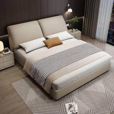 极简大象耳朵皮床025新FTS款端大气小户高型主卧双人物床2储婚床