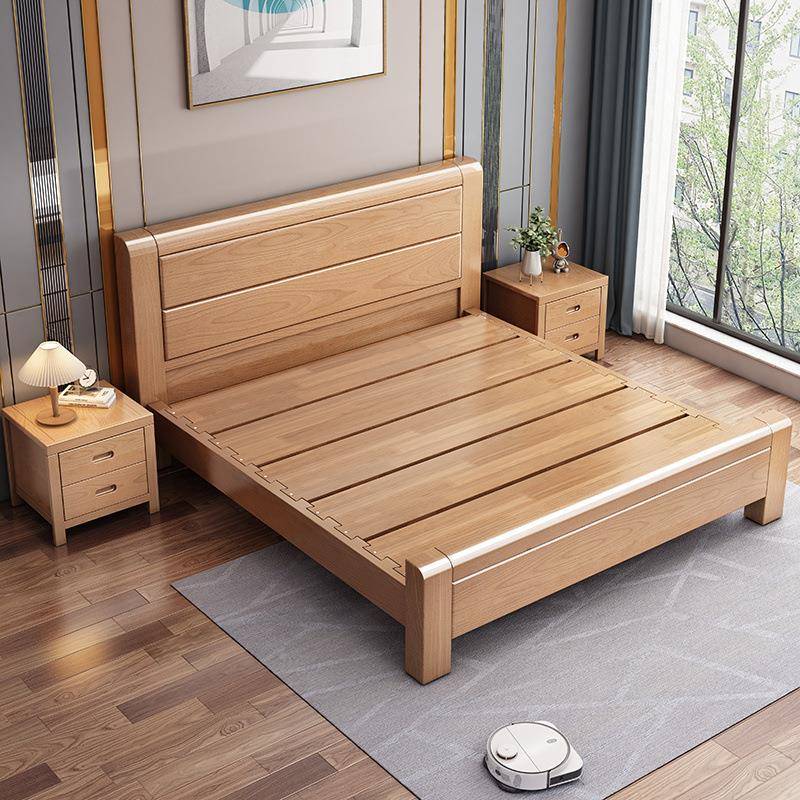 加厚床榉木实木床1.8双人ZGWEKMMC1米5单人2米米x2主.2米大床卧原