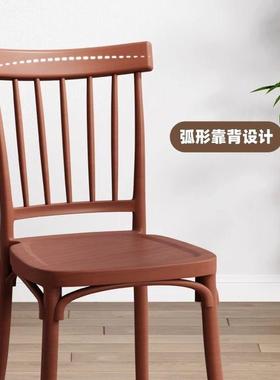 塑料靠PFS64982背椅家用新款餐桌椅商用吃椅饭凳子中古莎椅子客厅