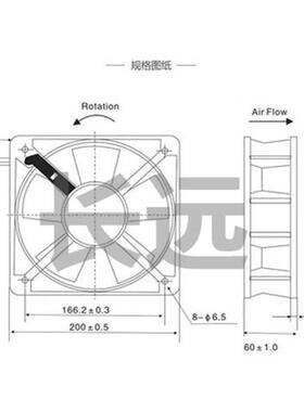 6SZJZ建准工业通风机LFZJZm200*0HBL200*20060m散热风扇220V