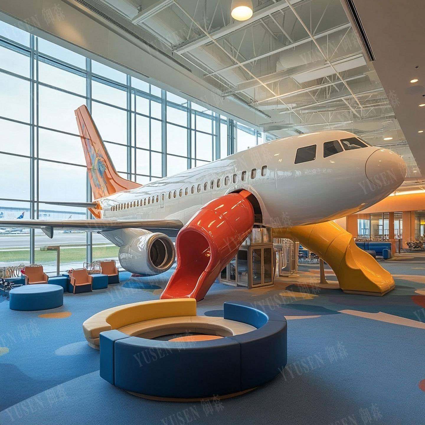 创意璃钢滑滑梯HOS儿卡通互动装置室内外公座椅共区域休闲玻童椅