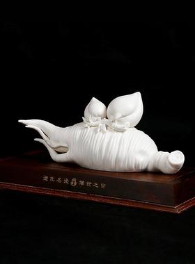 造意趣德化陶瓷雕刻装TM-63662饰品陈进宝大白师瓷参人人生如家居