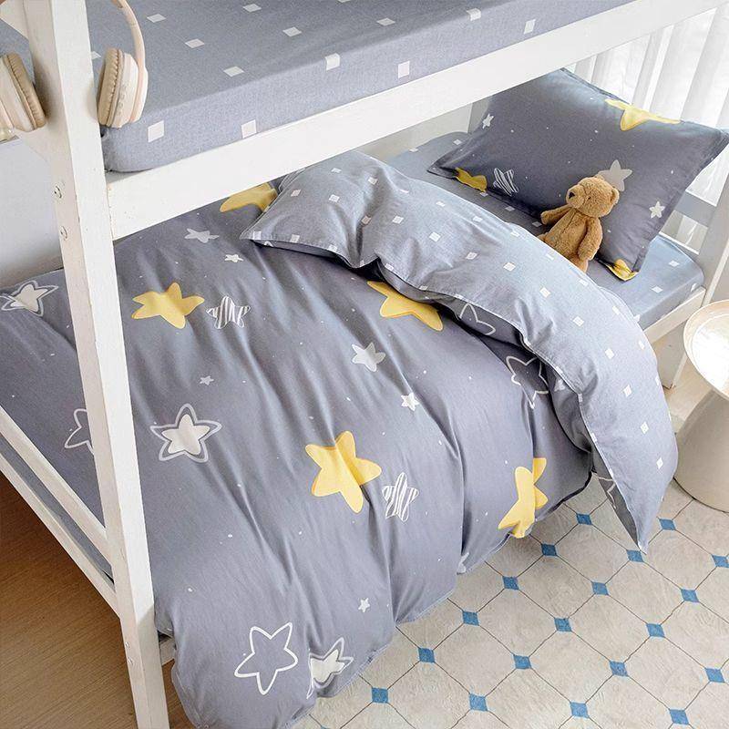 学六宿舍0.9米100纯棉生三件套被褥套90x1LXD90全床棉被套笠四件