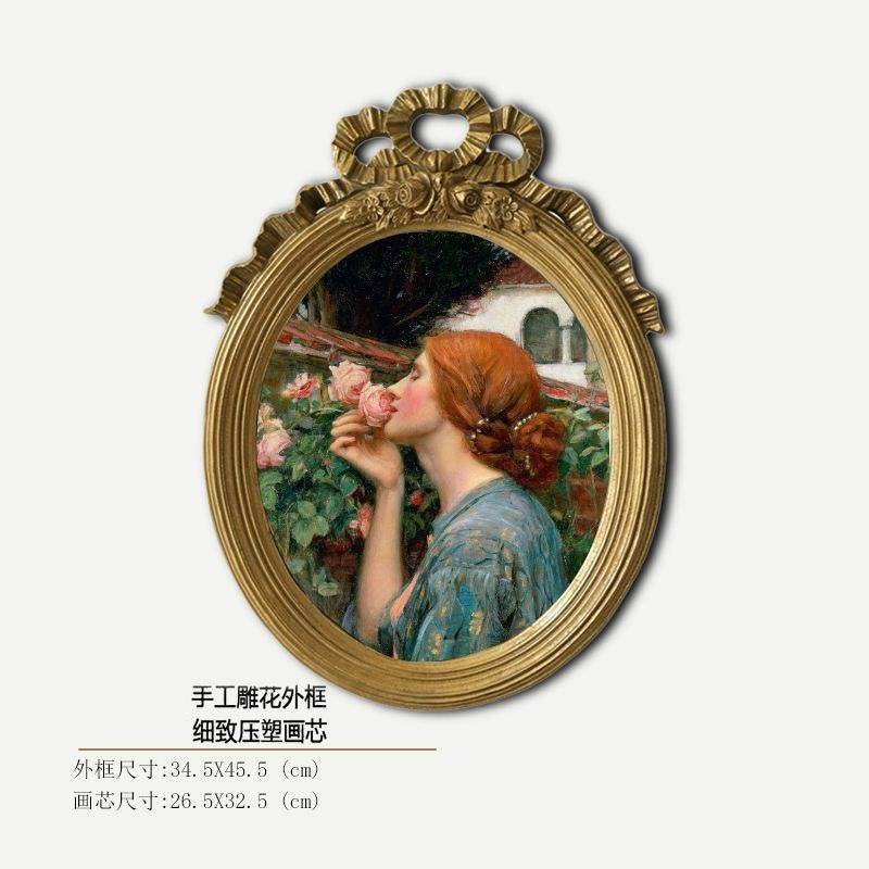 欧式复古艺术玄关装饰画客厅走廊轻奢美式小众树脂蝴蝶结创意挂画图片